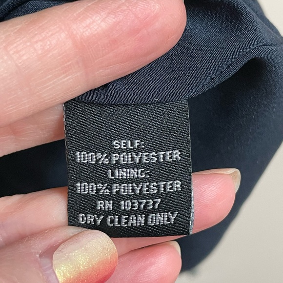 Alex + Alex navy blue mini dress size 6 short cap sleeves side zipper ruffles - Picture 8 of 13